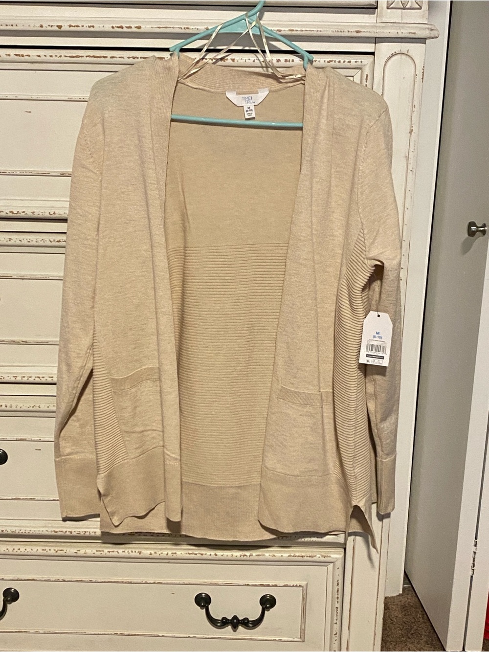 Time and Tru Open-Front Cardigan Sweater - Cream